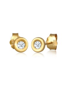 Ohrringe Klassisch Solitär Diamant (0.12 Ct.) 585 Gelbgold Elli DIAMONDS Weiß