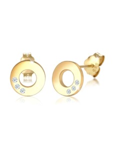 Ohrringe Kreis Geo Elegant Diamant (0.03 Ct.) 585 Gelbgold DIAMONDS Gold