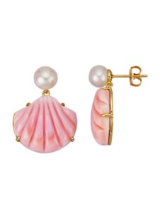 Ohrringe mit roséfarbenen und weißen Perlen Diemer Perle Rosé