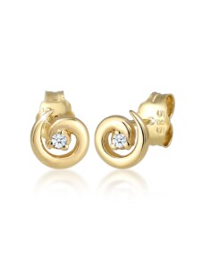 Ohrringe Stecker Spirale Diamanten (0.03 Ct) 585Er Gelbgold DIAMONDS Gold