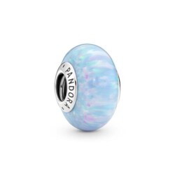Ozeanblauer Charm aus Sterlingsilber mit synthet. Opal