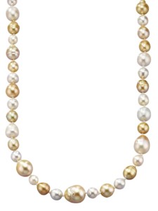 Perlenkette mit Südsee-Zuchtperlen in Gelbgold 585 Diemer Gelbgold
