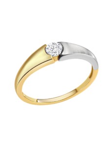 Ring 375/- Gold Zirkonia weiß Glänzend Celesta Gelb