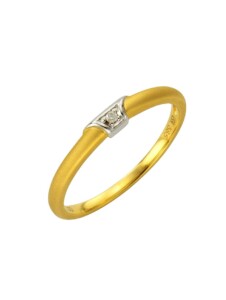 Ring 585/- Gold Brillant weiß Brillant Bicolor 0,01ct. 585/- Gold Diamonds by Ellen K. Gelb