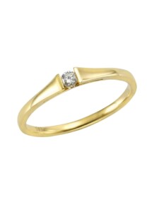 Ring 585/- Gold Brillant weiß Brillant Glänzend 0,08ct. 585/- Gold Orolino Gelb
