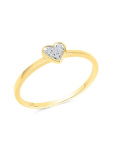 Ring 585/- Gold Brillant weiß Diamant Glänzend 0,025ct. Diamonds by Ellen K. Gelb
