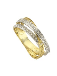 Ring 585/- Gold Diamant weiß Diamant Bicolor 0,24ct. 585/- Gold Diamonds by Ellen K. Gelb