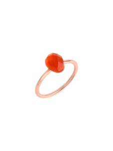 Ring 925/- Sterling Silber Carneol orange Glänzend 1,70ct. Jamelli Rot