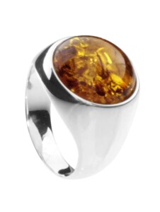 Ring – Classic 14 mm – Silber 925/000 – Bernstein OSTSEE-SCHMUCK Silber
