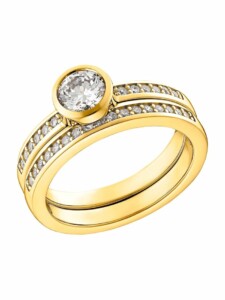 Ring für Damen, Sterling Silber 925 vergoldet, Zirkonia (synth.) JOOP! Gold