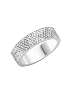 Ring mit weißen Zirkonia Steinen, Silber 925 Giorgio Martello Weiss