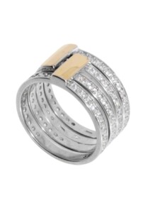 Ring – Sunny Exklusiv – Silber 925/000 & Gold 585/000 – Zirkonia OSTSEE-SCHMUCK Silber
