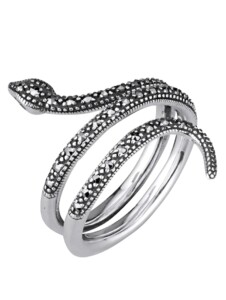 Schlangen-Ring – Schlange – mit Markasit in Silber 925 Esse Silber