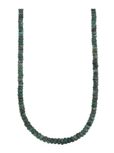Smaragd-Kette in Silber 925, vergoldet Diemer Farbstein Grün