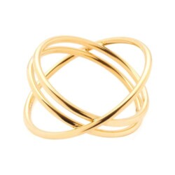 Trinity Ciao Ring für Damen aus Edelstahl, IP gold