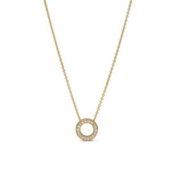 Vergoldete Halskette Kreis für Damen mit Zirkonia