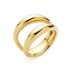 Waves Ring für Damen aus vergoldetem Edelstahl