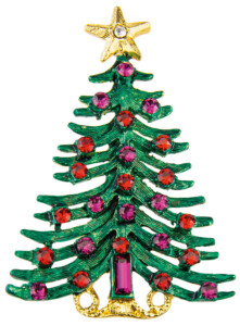 Weihnachtsbrosche ‚Weihnachtsbaum‘, Schmuck