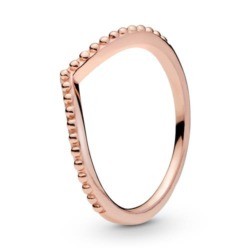 Wishbone Ring für Damen im Dot Design, rosé